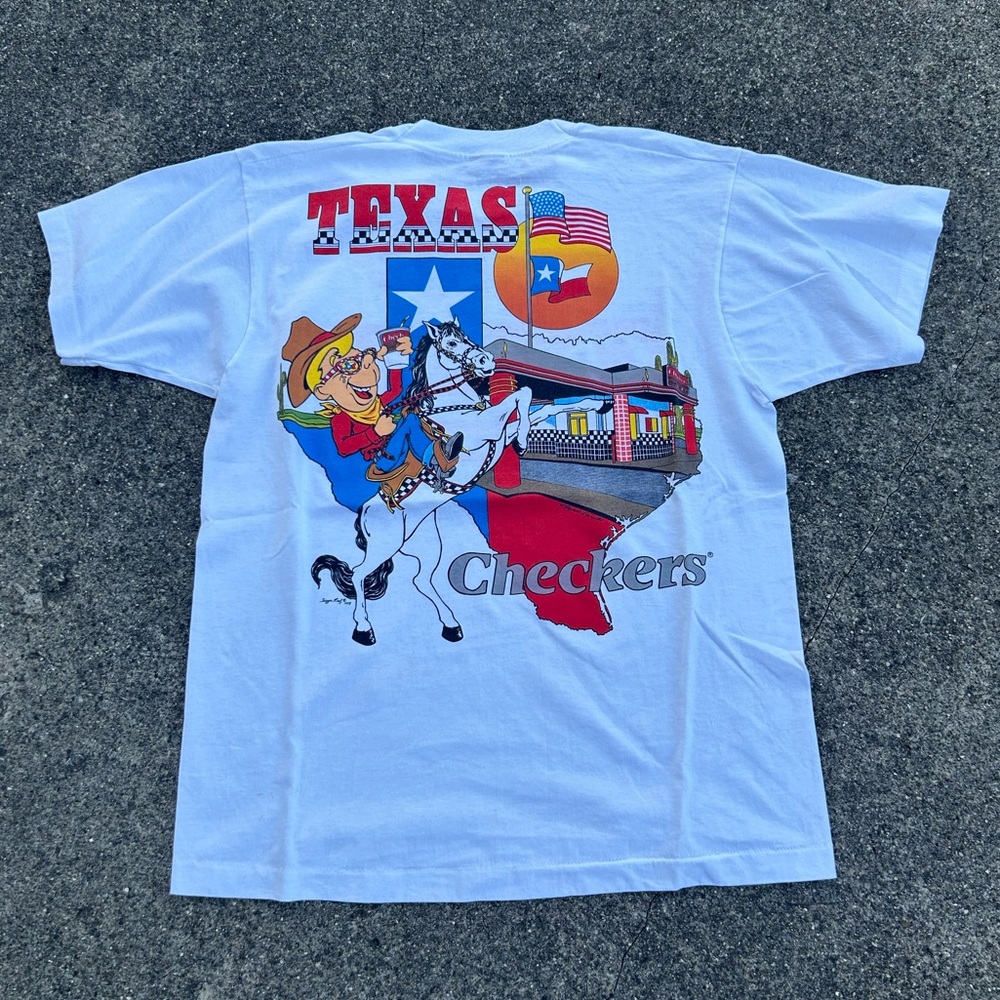 Vintage 90s Texas Checkers Tee Shirt